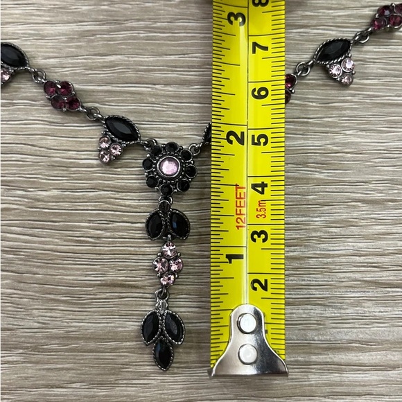 The Grapes and Peonies Rhinestone Studded Multi Color Necklace - Picture 8 of 8